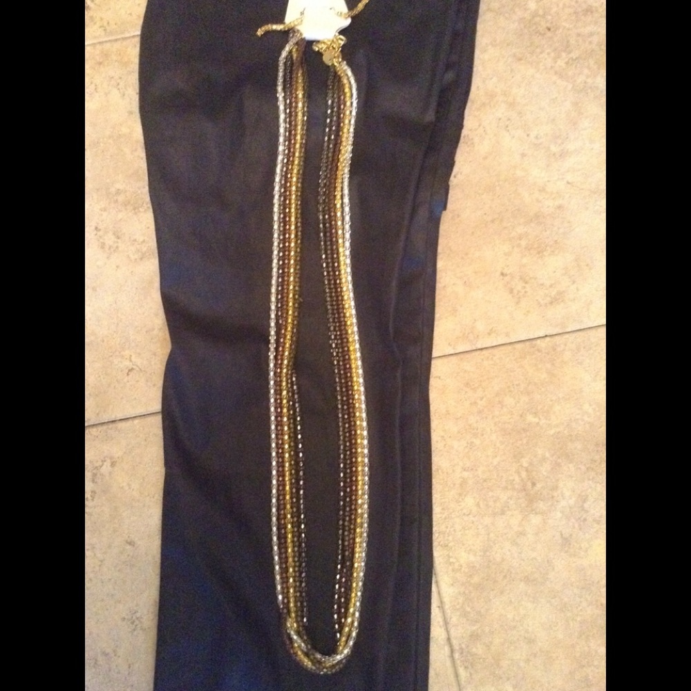 Multi row layered long necklace set NWT
